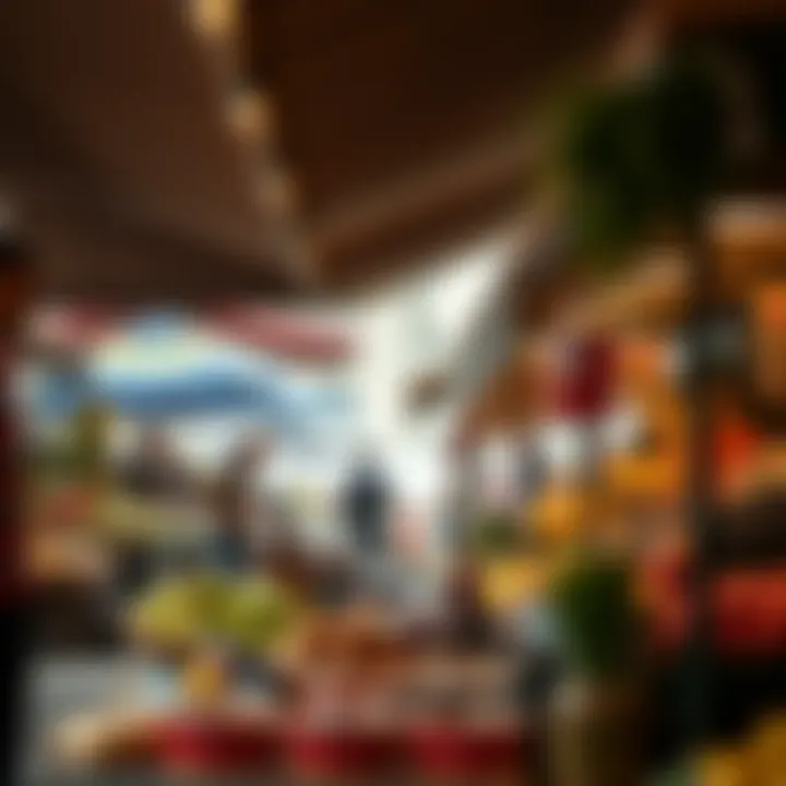 A vibrant market scene by the Danube, emphasizing local trade