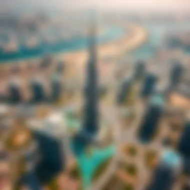 Aerial view of Silicon Oasis highlighting Emirates Tower and surroundings