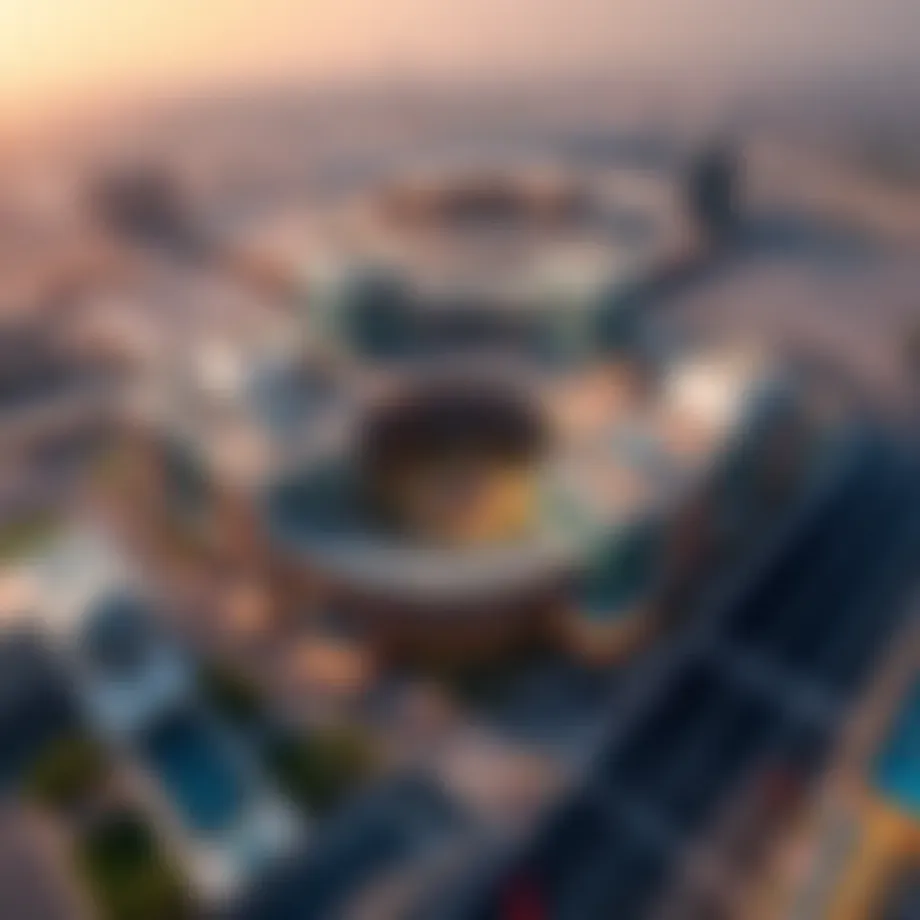 A stunning aerial view of Deira City Mall showcasing its architectural design
