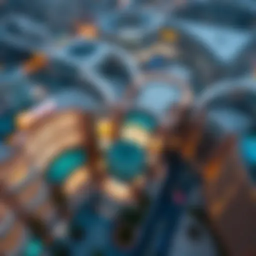 Aerial view of Dubai Festival City Mall showcasing its architectural splendor