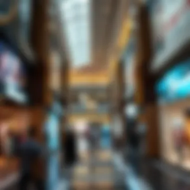 Interior of Dubai Festival City Mall highlighting various retail shops