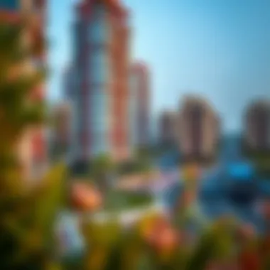 Vibrant Neighborhoods Featuring 1 BHK Flats View of a prominent Dubai neighborhood with 1 BHK flats
