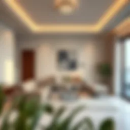 Modern living space in a 1 BHK flat in Dubai
