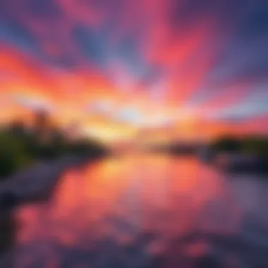 Stunning Sunset Over Mangrove Beach Sunset at Mangrove Beach with vibrant colors reflecting on the water