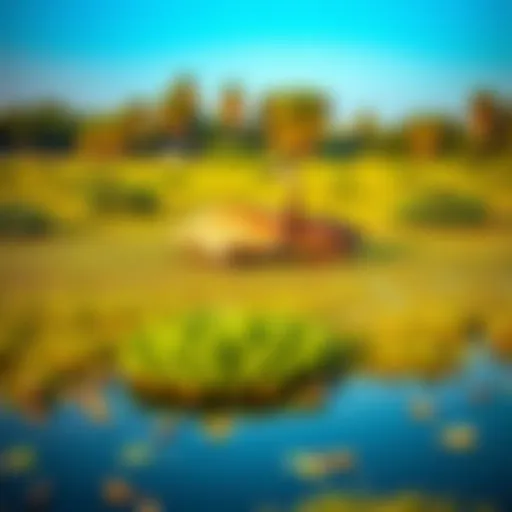 A panoramic view of Ras Al Khor Wildlife Sanctuary showcasing lush wetlands and vibrant flora.