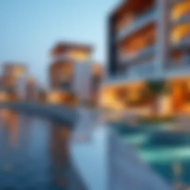 Luxury Real Estate along the Riverbank Luxury properties along the riverbank highlighting modern architecture