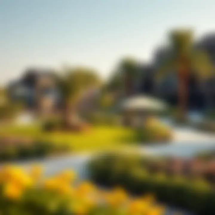 Community amenities including landscaped gardens and recreational areas
