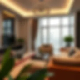 Luxurious living room in a five-star apartment