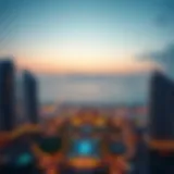Stunning view of Jumeirah Beach Residence with the skyline in the background