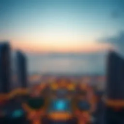 Stunning view of Jumeirah Beach Residence with the skyline in the background