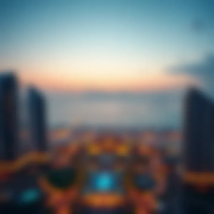 Stunning view of Jumeirah Beach Residence with the skyline in the background