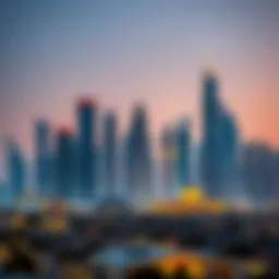 Stunning skyline view of Dubai with luxury skyscrapers