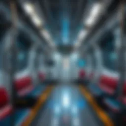 Inside view of the Dubai Metro train