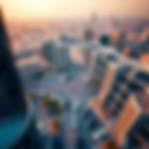 Aerial view of Dubai showcasing parking zones