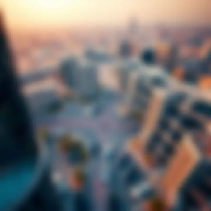 Aerial view of Dubai showcasing parking zones