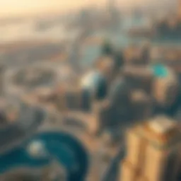 Aerial view showcasing Dubai's skyline with real estate developments